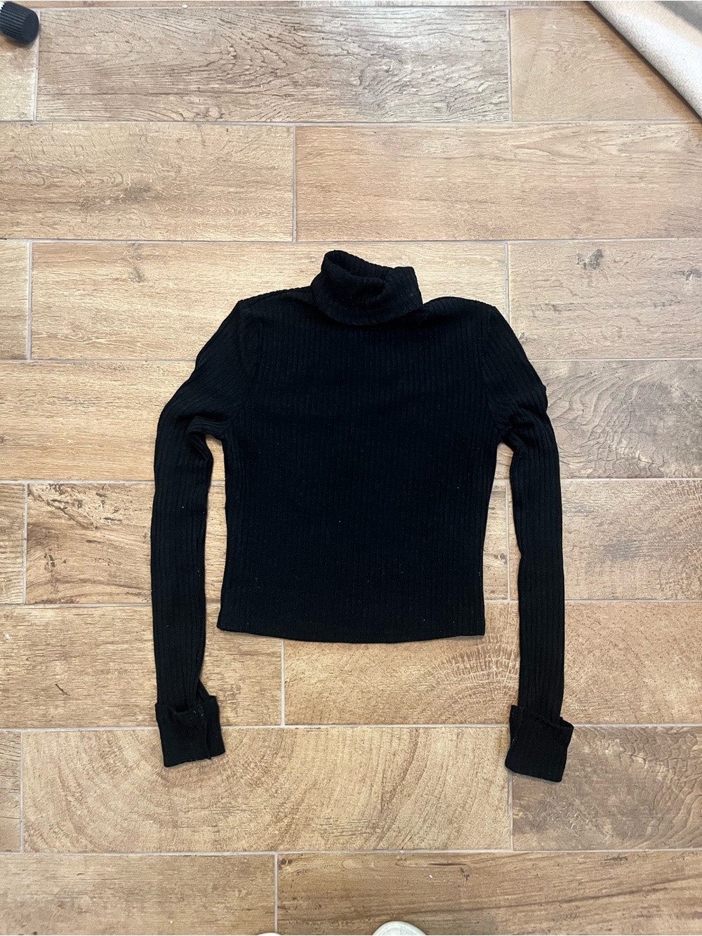 SHEIN Black Ribbed Turtleneck Sweater